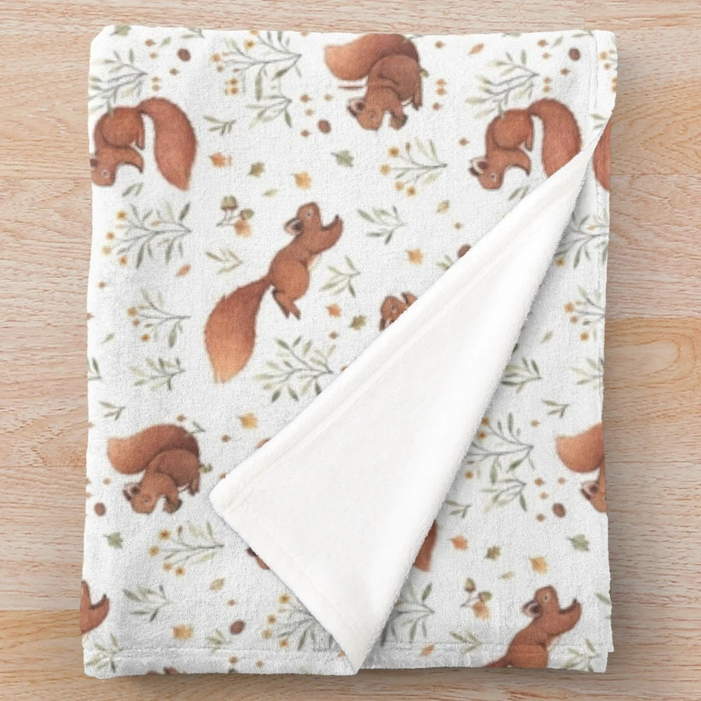 Soft and cuddly squirrel plush blanket