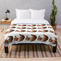 Squirrel plush blanket with colorful abstract art design
