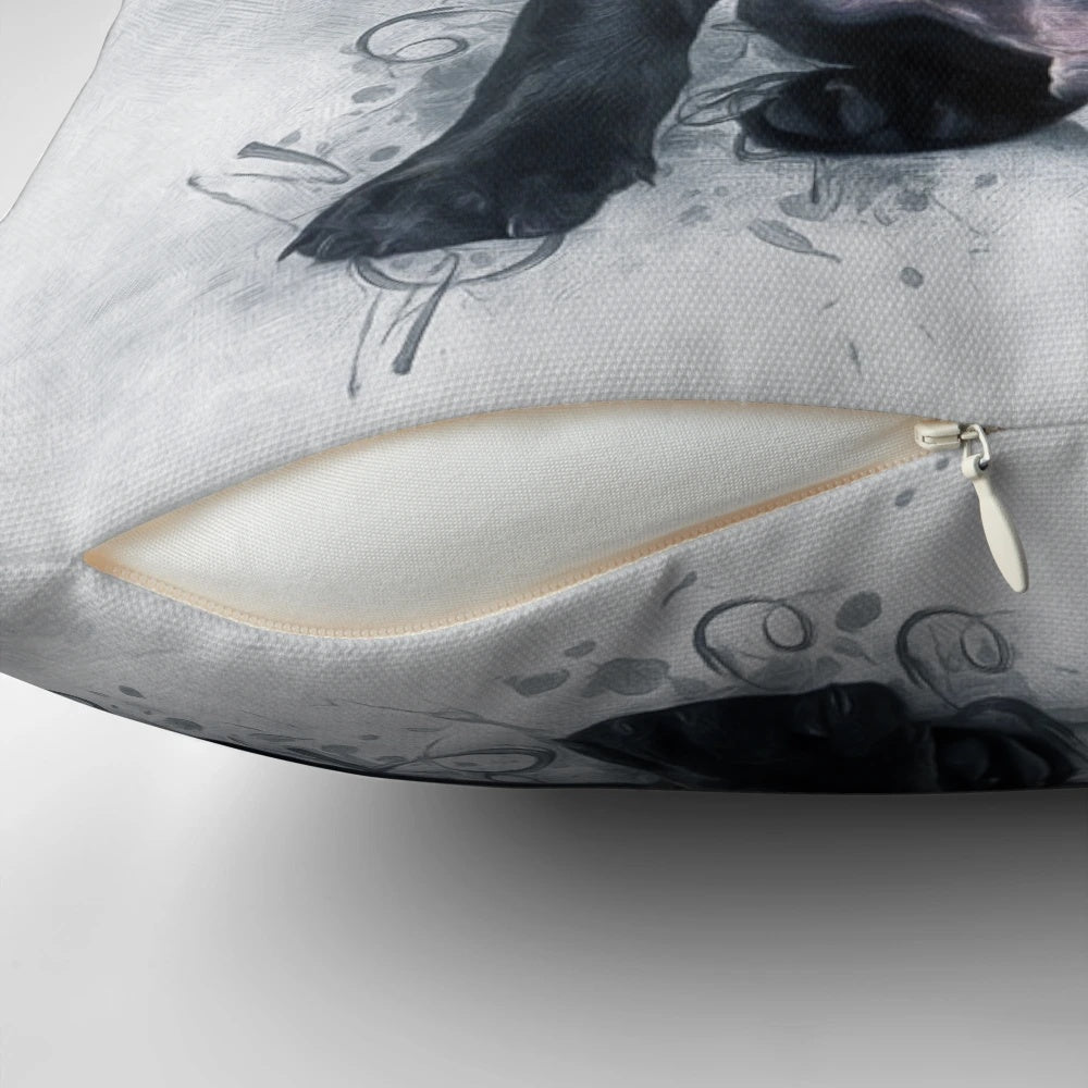 Soft and cuddly Staffordshire Bull Terrier dog breed portrait on a pillow