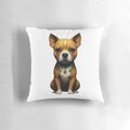Charming Staffordshire Terrier dog portrait pillow with a gentleman's collar and medallion