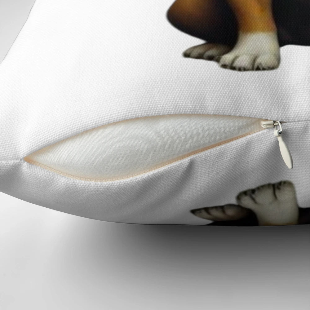Charming Staffordshire Terrier dog portrait pillow with a gentleman's collar and medallion