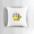Soft and cuddly stegosaurus dinosaur-themed pillow with a cute helmet design