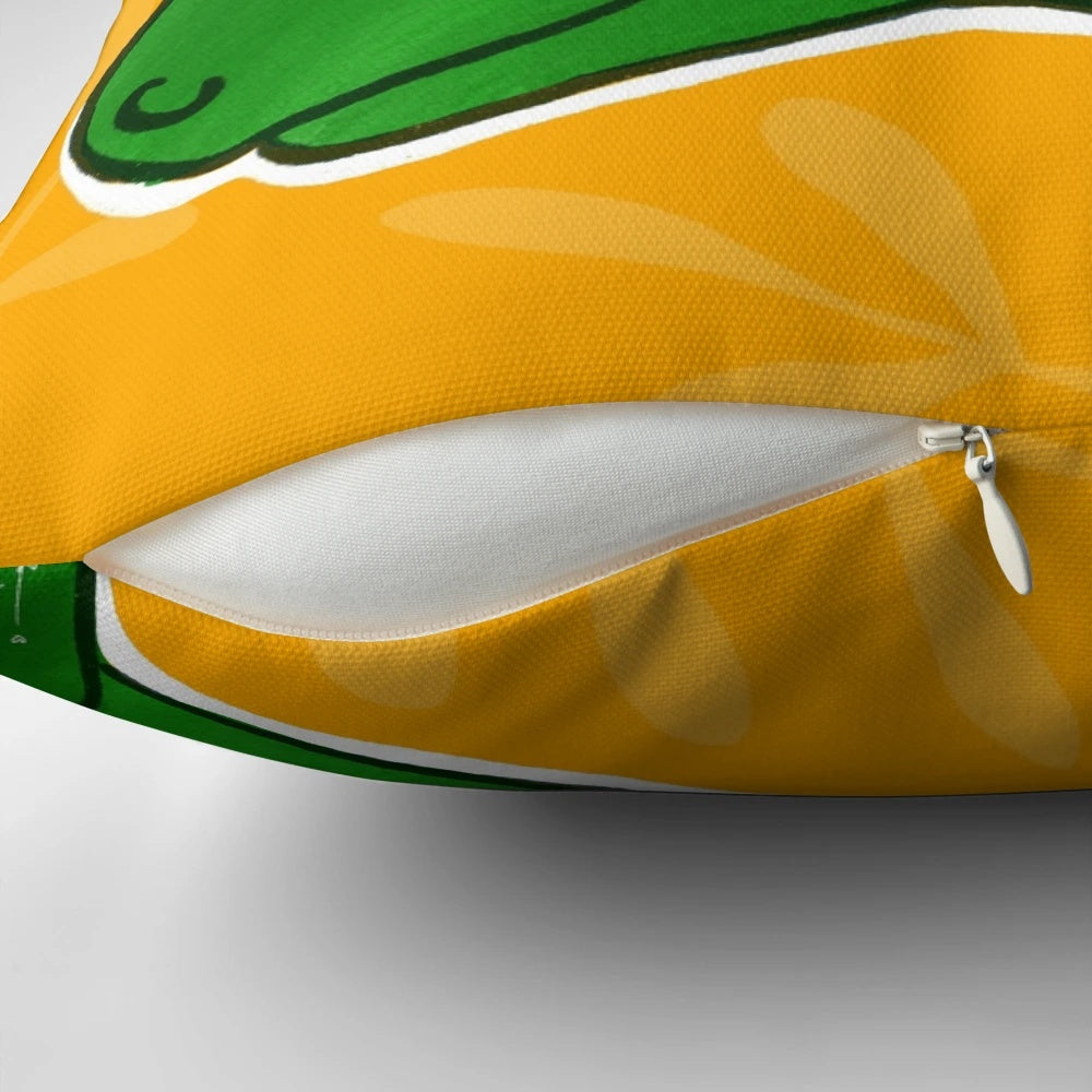 A soft, cuddly pillow in the shape of a stegosaurus dinosaur, perfect for children.