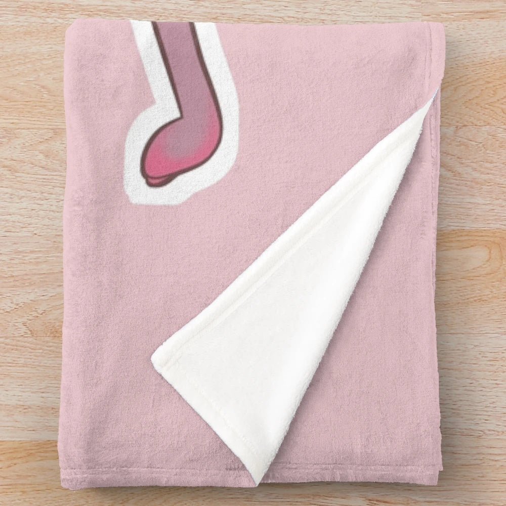 Soft and cuddly strawberry plush blanket with a kawaii cartoon design