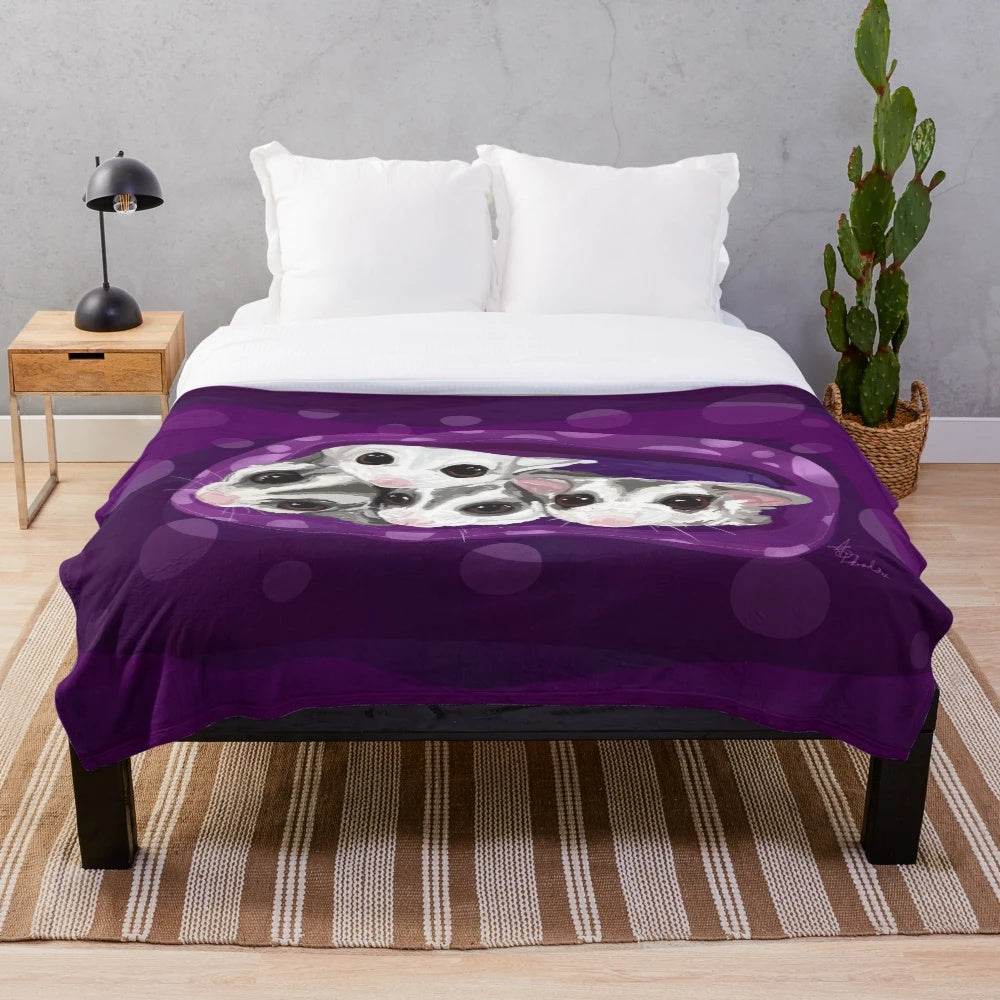 Cozy sugar glider plush blanket with adorable digital artwork