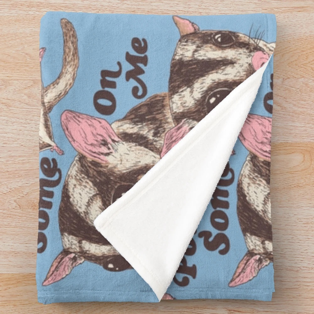 Soft and cozy sugar glider themed plush blanket