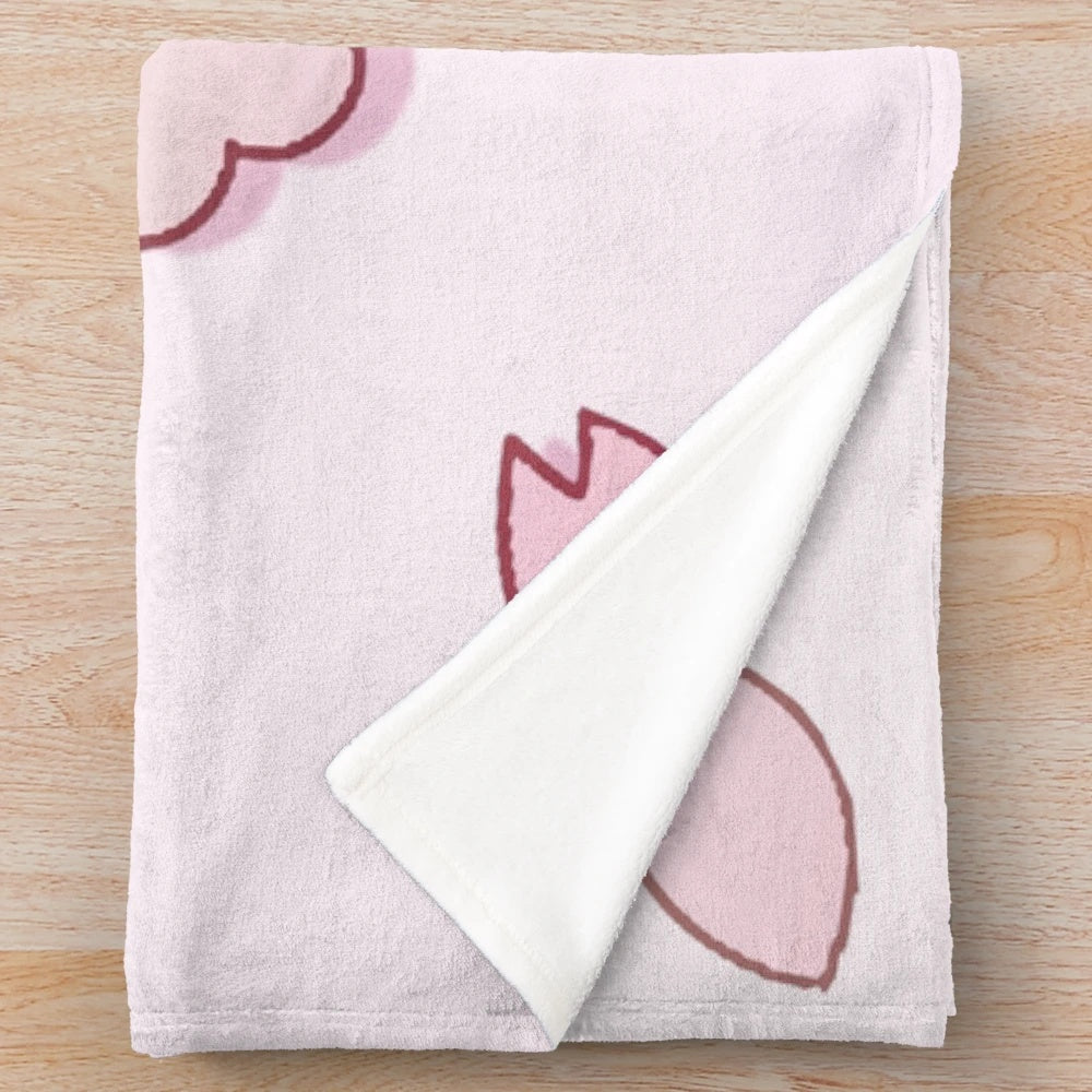 Soft and cuddly plush blanket featuring the beloved One Piece character Tony Tony Chopper surrounded by sakura blossoms