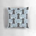 Soft, cuddly toy poodle pillow featuring a black poodle with a loving expression.