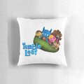 Soft, plush pillow featuring cute and funny Tumble Leaf cartoon characters in blue, perfect for kids' bedrooms, nurseries, and playtime.