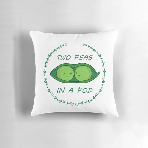 Two green peas in a pod decorative throw pillow, perfect for a cozy, whimsical home decor