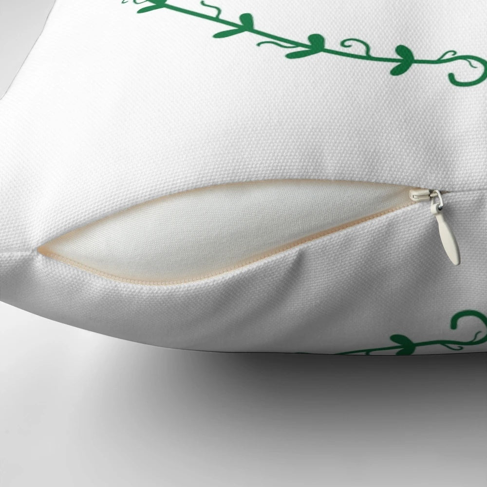 Two green peas in a pod decorative throw pillow, perfect for a cozy, whimsical home decor