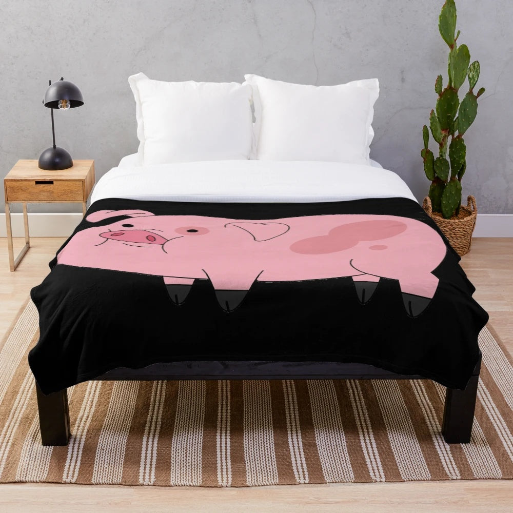 Waddles the Pig Plush Blanket - Soft and Cozy Bedding for Gravity Falls Fans