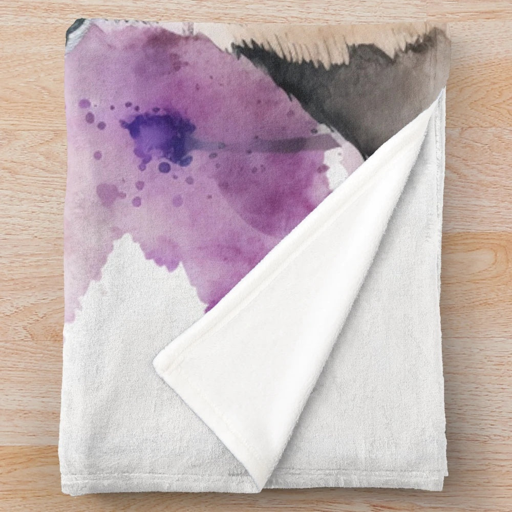 Adorable watercolor German shepherd dog portrait plush blanket