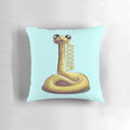 Soft, cuddly plush pillow in the shape of a cute whooping snake