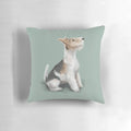 Plush wire-haired fox terrier dog print pillow