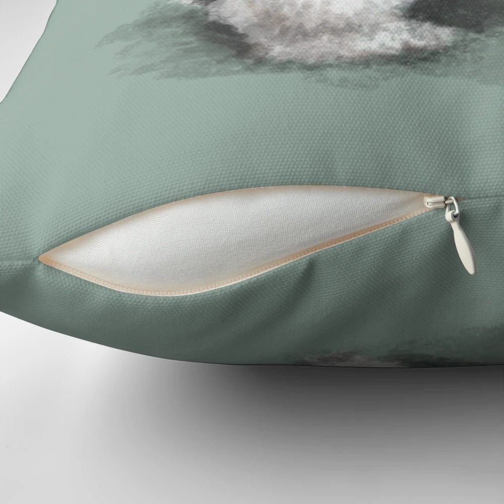 Plush wire-haired fox terrier dog print pillow