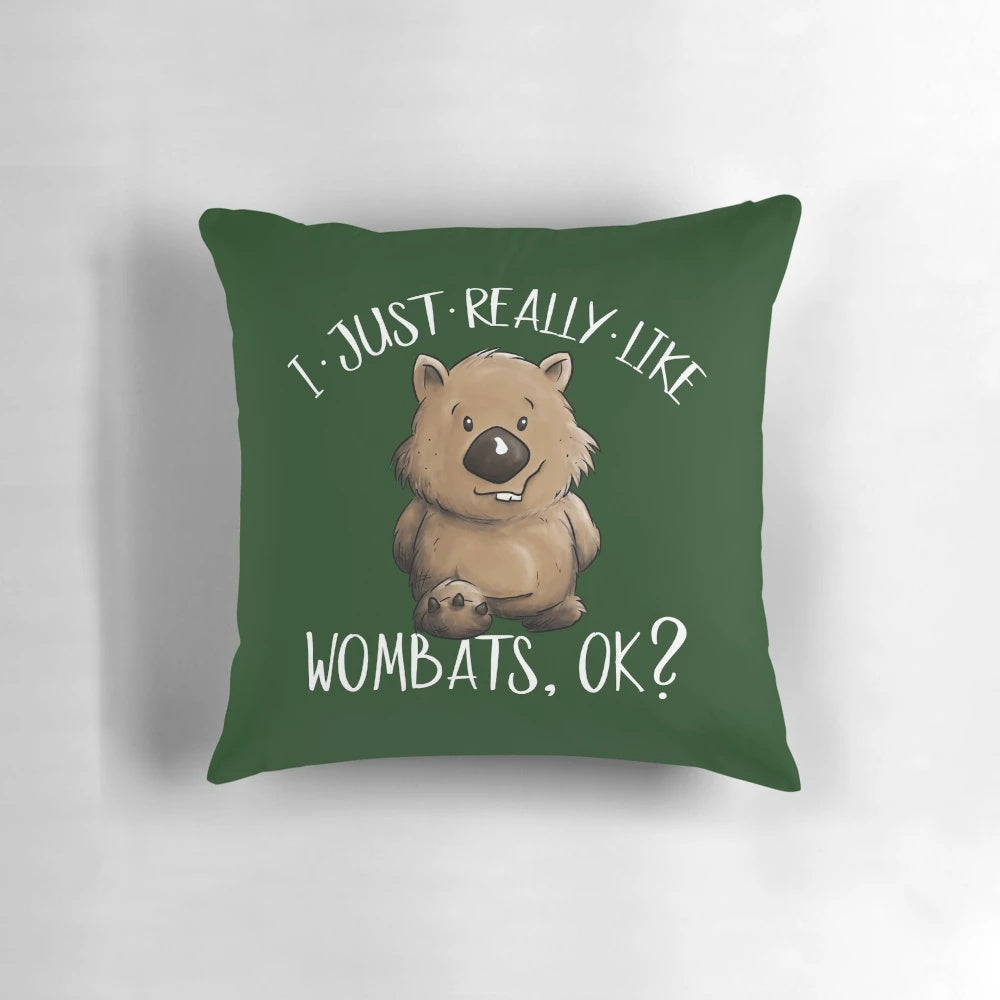 Soft, plush pillow featuring a cute, cartoon-style wombat design.