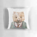 Illustration of a cute wombat wearing a suit, perfect for a nursery or baby's room