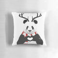 Xmas panda pillow with antlers, a whimsical and cute holiday decoration