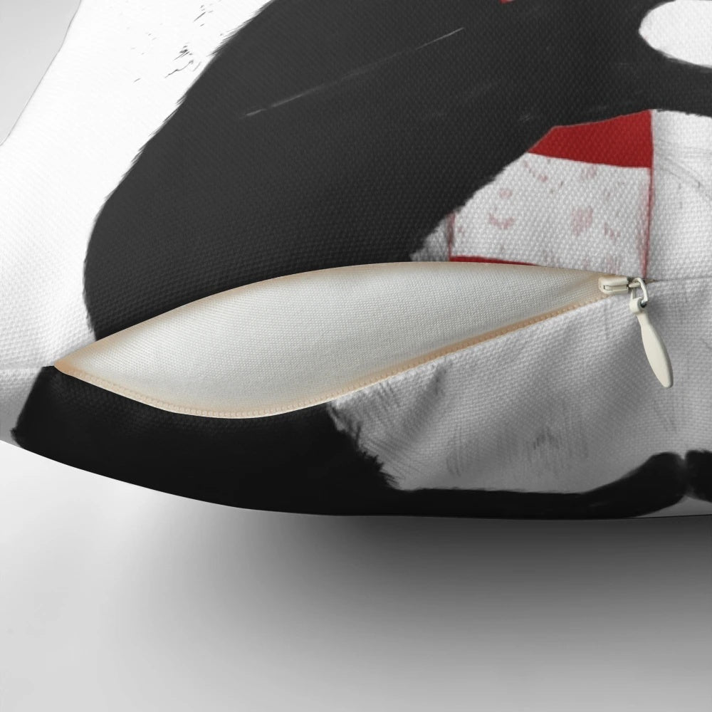 Xmas panda pillow with antlers, a whimsical and cute holiday decoration