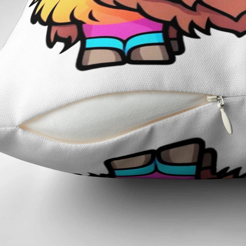 Soft and huggable yak-themed plush pillow with a charming, whimsical design