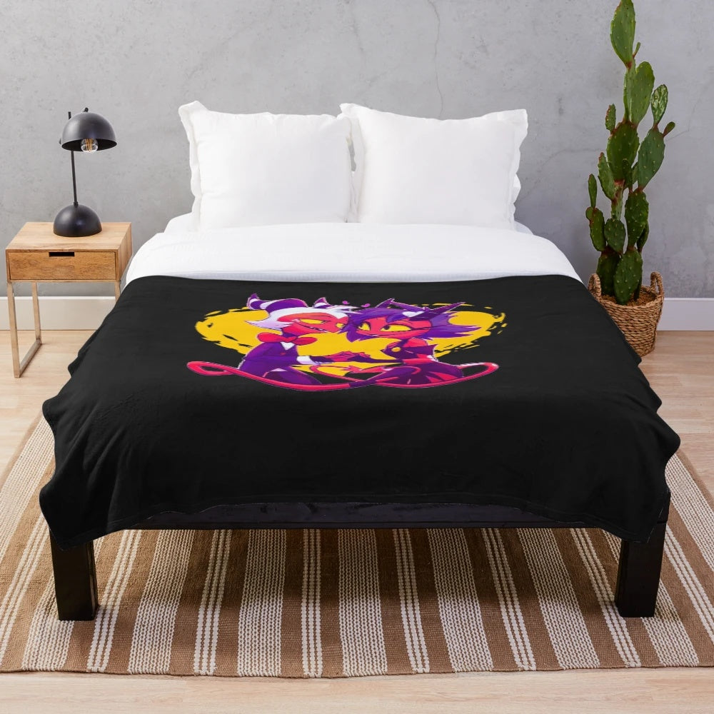 Helluva Boss Millie and Moxxie Anime Plush Blanket