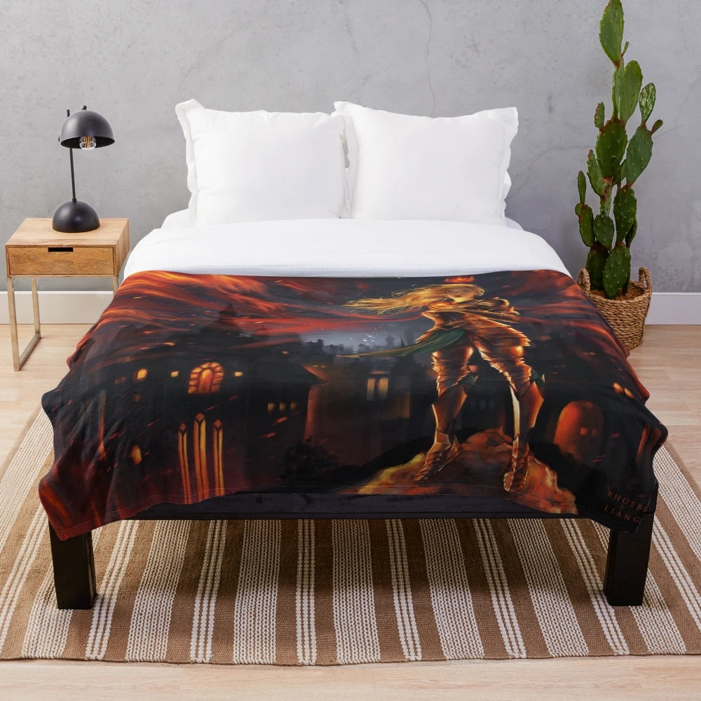 Aelin inspired plush blanket with Throne of Glass design