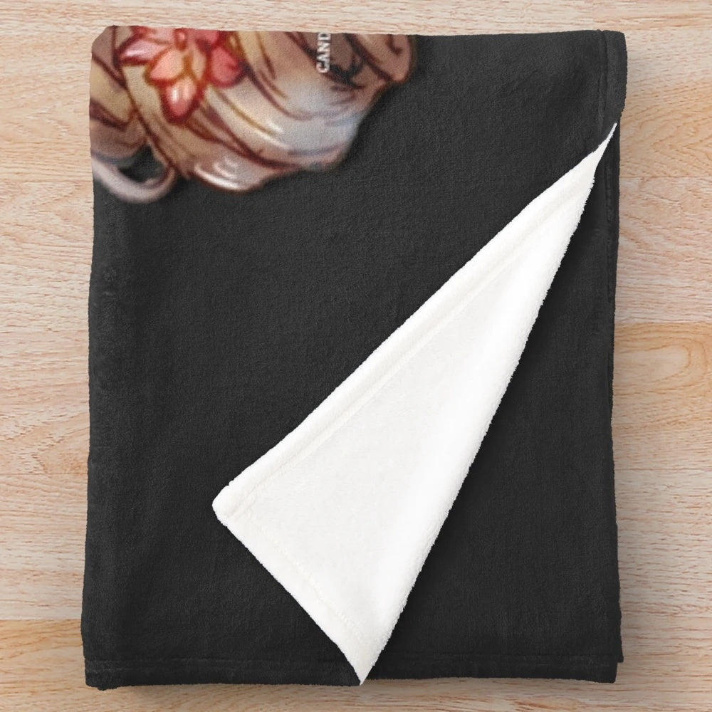 Aerith-inspired plush blanket featuring the iconic red dress from Final Fantasy 7 Remake