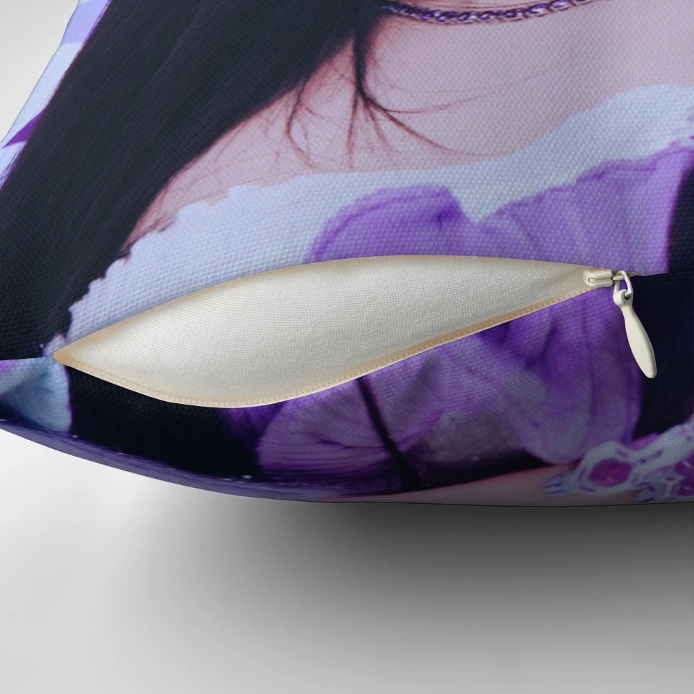 Soft, plush pillow featuring the image of Aespa member Karina, a popular K-pop idol.