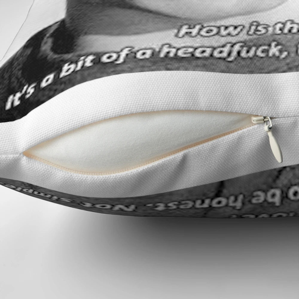 Soft, high-quality pillow featuring a design inspired by the character James Cook from the TV show "Skins" and popular Tumblr aesthetic.