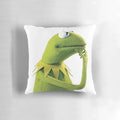 A soft, plush pillow featuring the iconic Kermit the Frog in a contemplative meme design, perfect for adding a touch of dank meme style to your home.