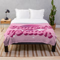 Aesthetic pink plush blanket with pop culture and pastel color design