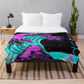 Plush blanket with Hokusai's iconic Great Wave off Kanagawa artwork