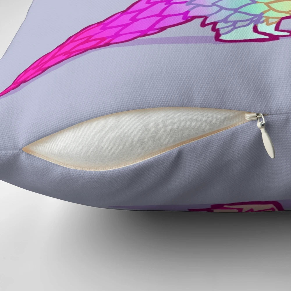 A soft, rainbow-colored pangolin pillow with a message of self-love and mental health affirmations.