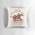 Pillow featuring the 1978 Triple Crown champion Affirmed, a legendary racehorse