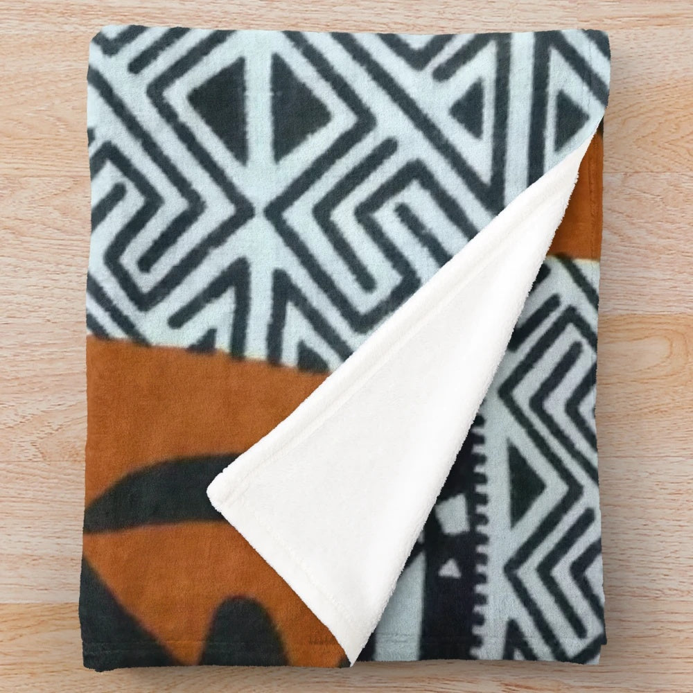 Ghanaian Gye Nyame African print plush blanket