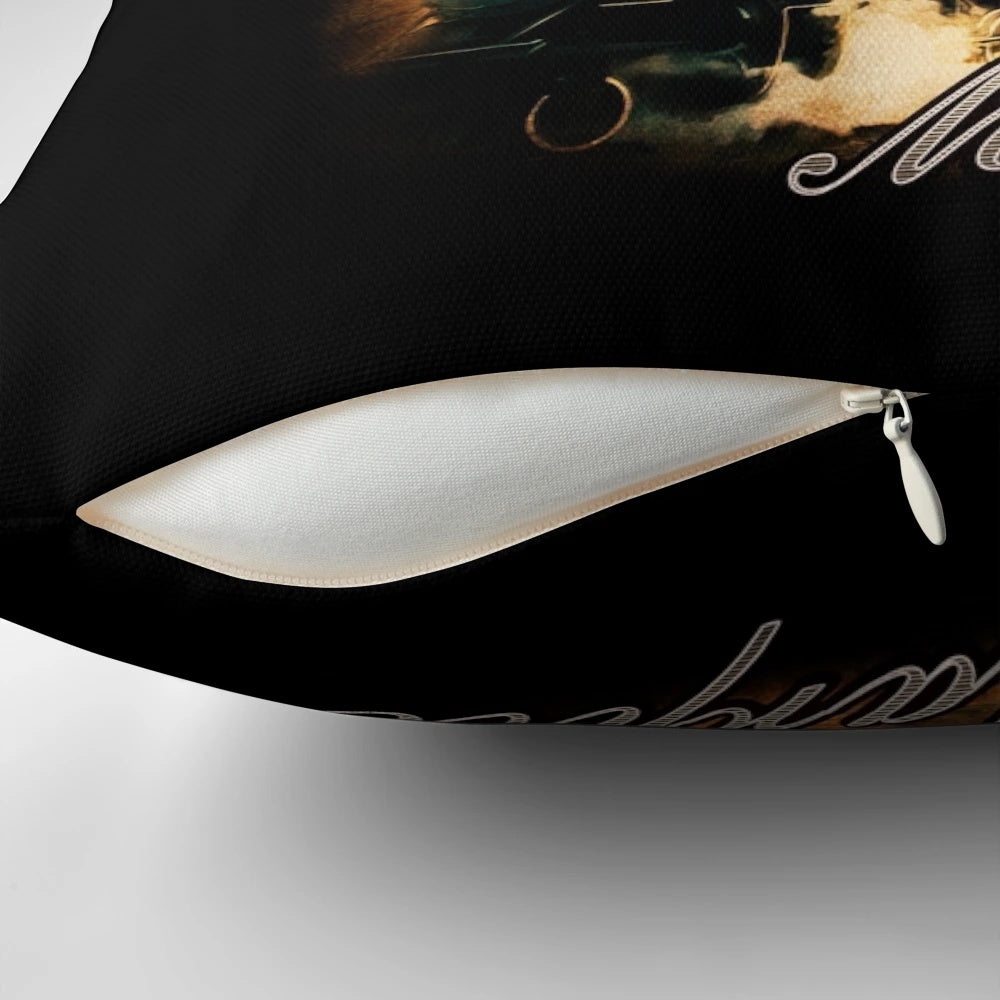 Decorative pillow featuring a classic Agatha Christie Miss Marple design