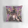 A plush pillow featuring a portrait of Agatha Christie's iconic detective, Miss Marple, from the classic crime fiction novels and films.