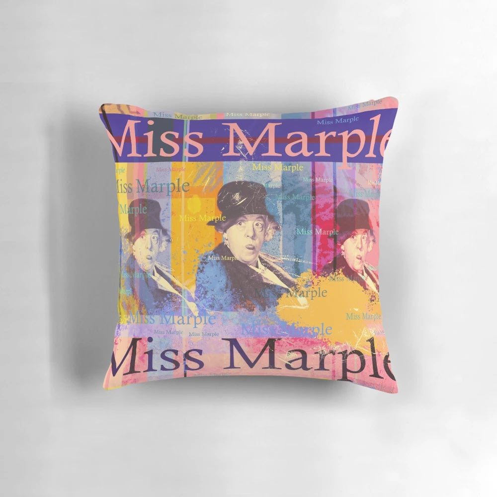 Vintage portrait of Miss Marple, the iconic detective character from Agatha Christie's novels and movies