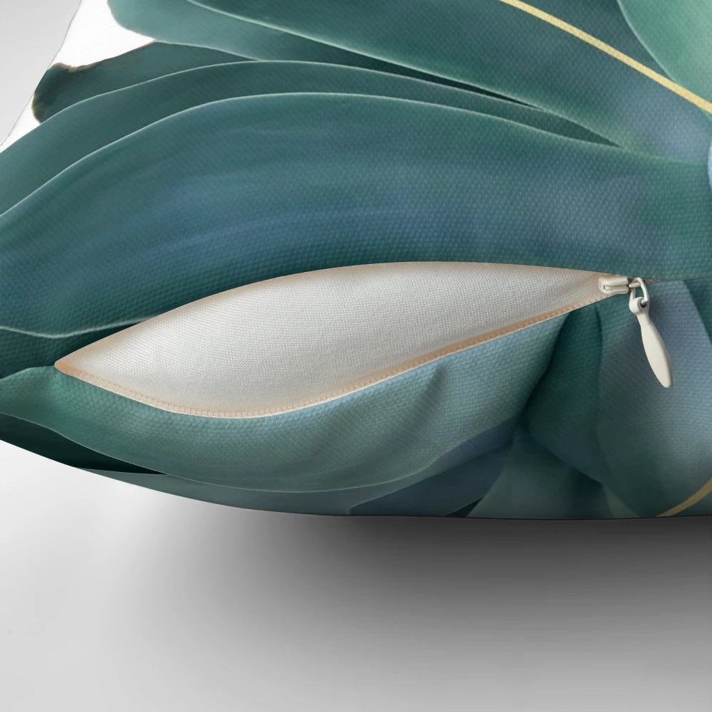 Agave Geometric Throw Pillow - Botanical Accent Cushion for Modern Home Decor