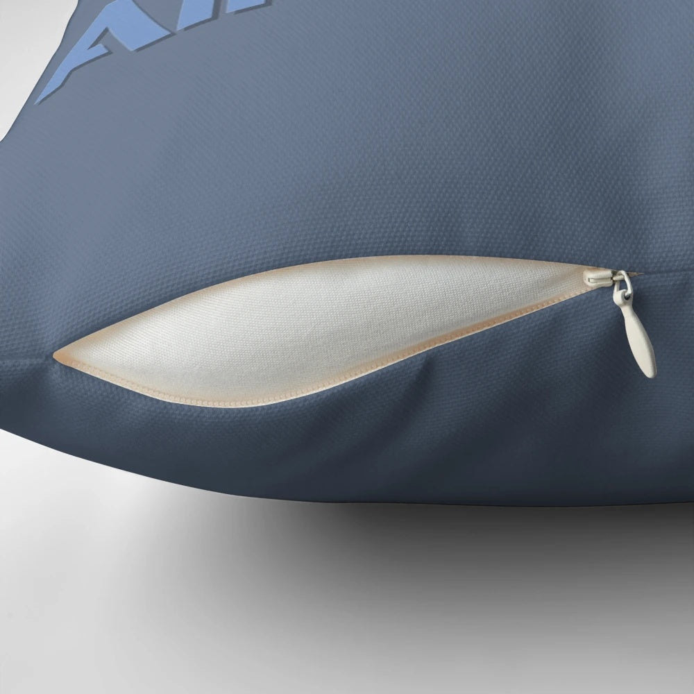 Soft and comfortable pillow featuring an illustration of the Airbus A350-1000 commercial jet aircraft in flight.