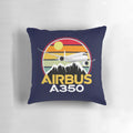 Airbus A350 plane against a colorful sunset, an aviation-themed decorative pillow gift