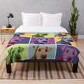 Airedale Terrier Pop Art Grid Plush Blanket
