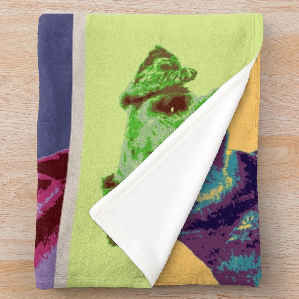 Airedale Terrier Pop Art Grid Plush Blanket