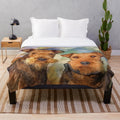 Airedale terrier dog portrait mixed media art plush blanket