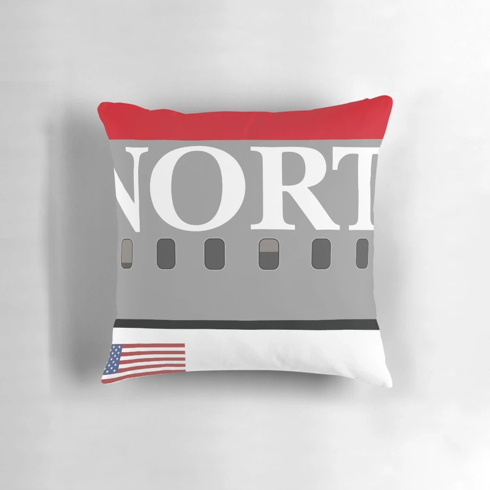Comfortable airline-themed pillow with Northwest Airlines branding