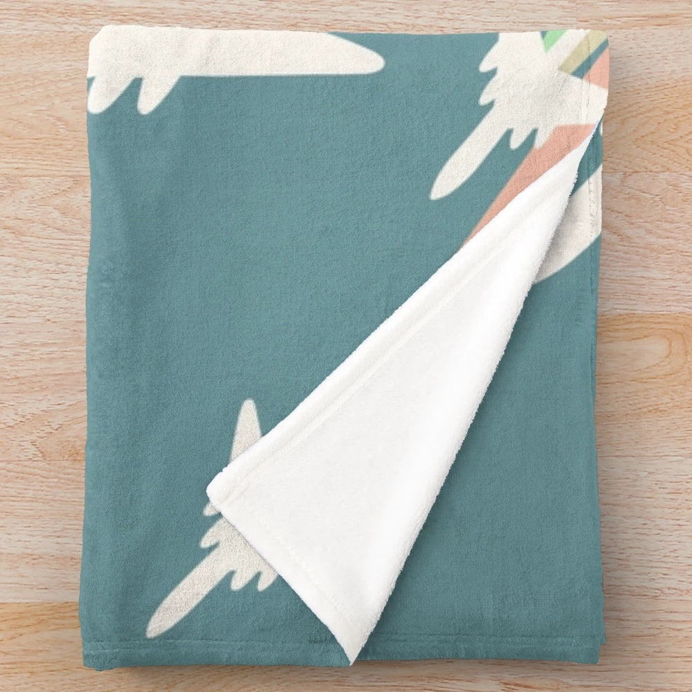 Airplanes Illustration Plush Blanket