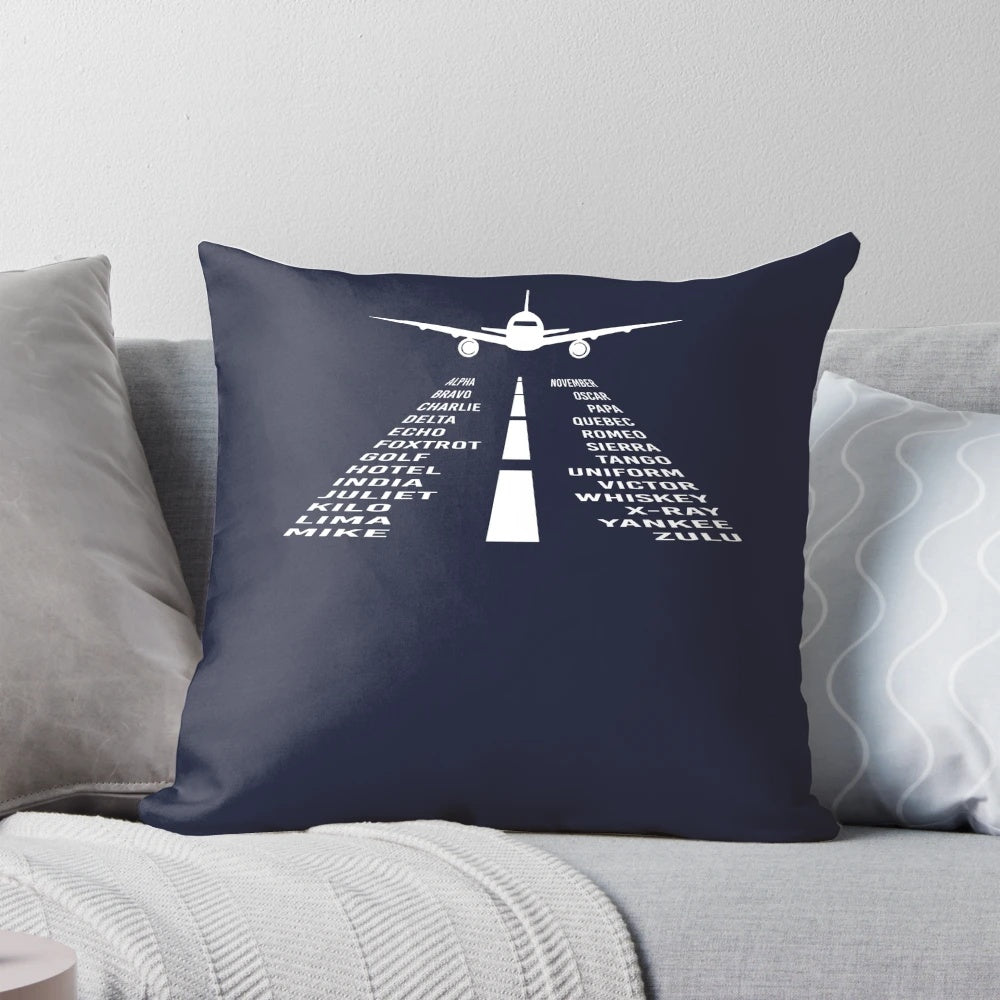 Airplane Phonetic Alphabet Pillow - Pilot & Aviation Gift
