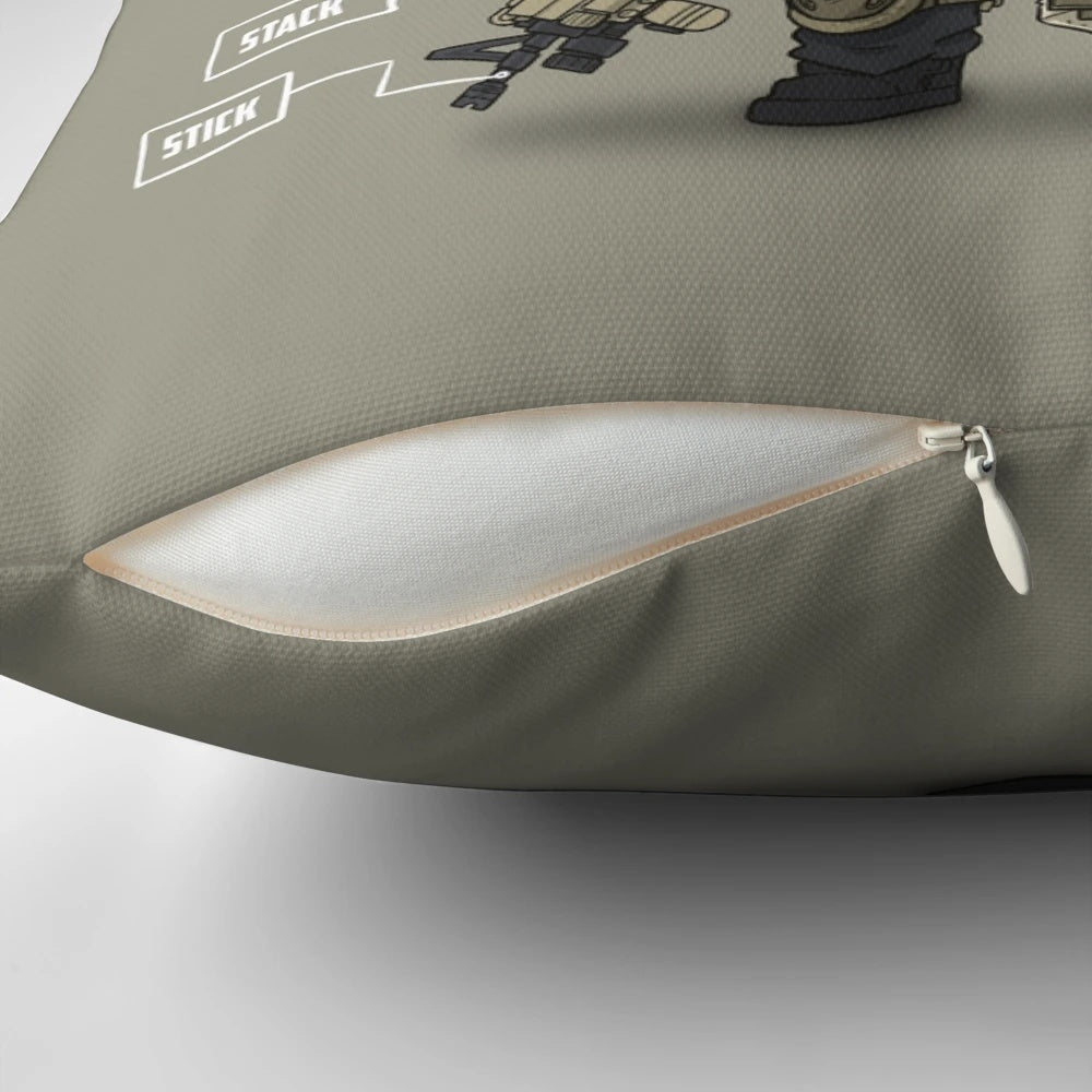 Airsoft Anatomy Pillow featuring military-inspired design and graphics
