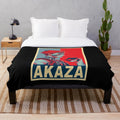Akaza-inspired plush blanket featuring the Demon Slayer anime character